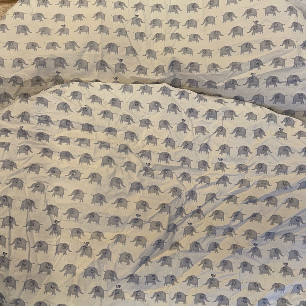 2 pottery barn kids elephant crib sheets blue - Picture 2 of 4